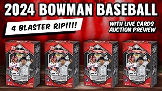 🔥 4 NUMBERED CARDS! 🔥 2024 BOWMAN BASEBALL 4 BLASTER BOX RIP!