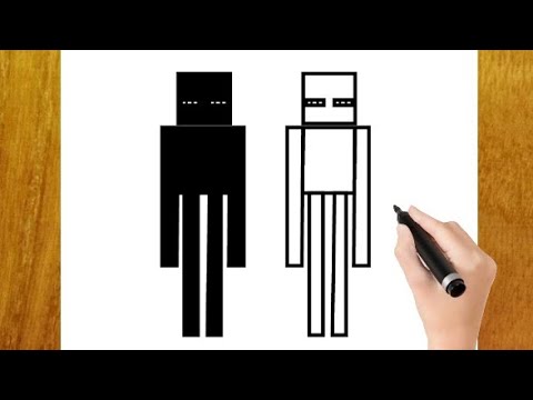 Como DESENHAR o ENDERMAN do MINECRAFT - Como DIBUJAR un ENDERMAN - How to  DRAW ENDERMAN MINECRAFT 