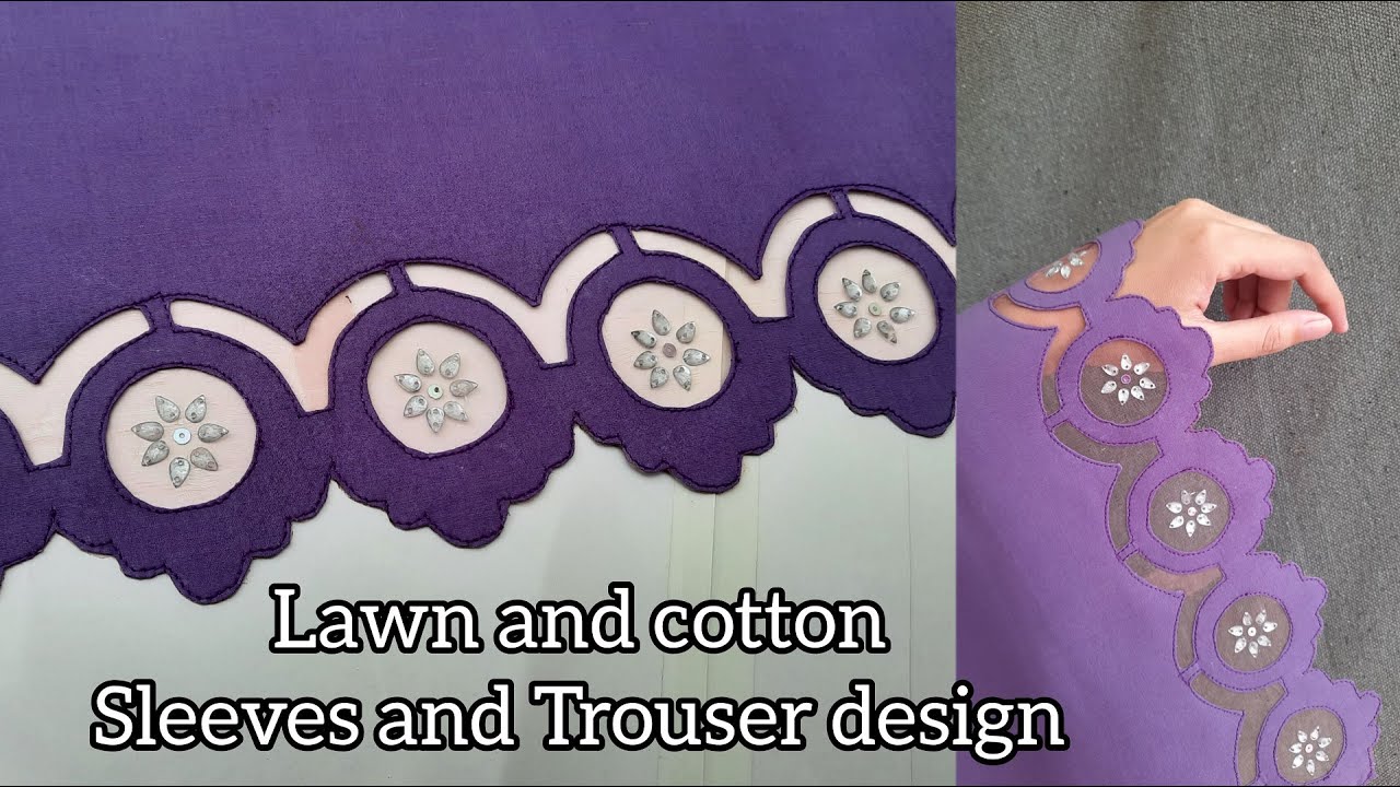 Lawn and cotton Sleeves Design _ Cotton cut work design By sewing
