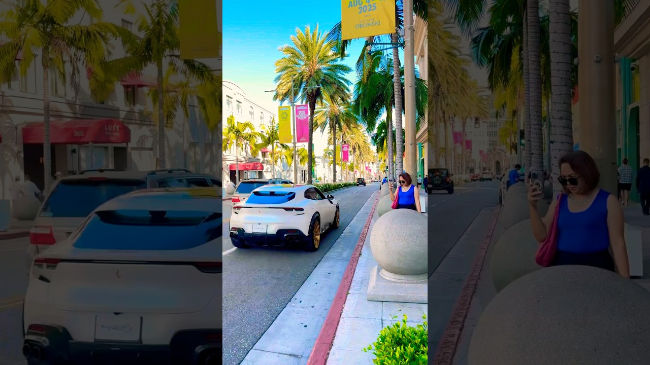 A White Ferrari on Rodeo Drive
