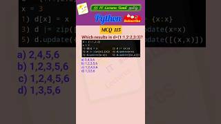 Python MCQ 115 - dict, Test Your Skills #python #pythonprogramming #pythoninterview#shorts#trending