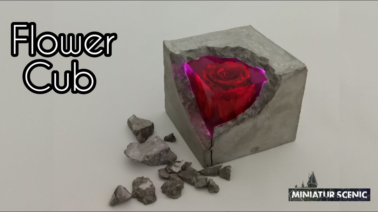 Flower cub in resina / Resina epossidica/epoxy resin / rosa in resina / Rose🌹/ resina art