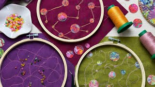 Creative Journal 40 | Free Motion Embroidery | Fabric Shapes and Stabilizers | Hand Stitching Base