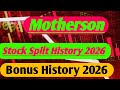 Motherson Bonus History || Motherson Stock Spilt 2026