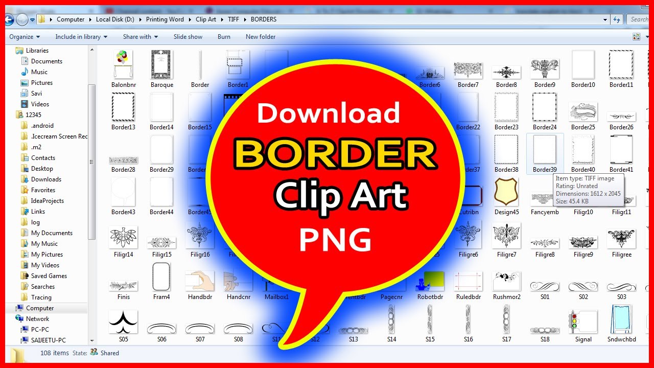 How to download border clipart in png | Border ClipArt Kaise Download Karte hai