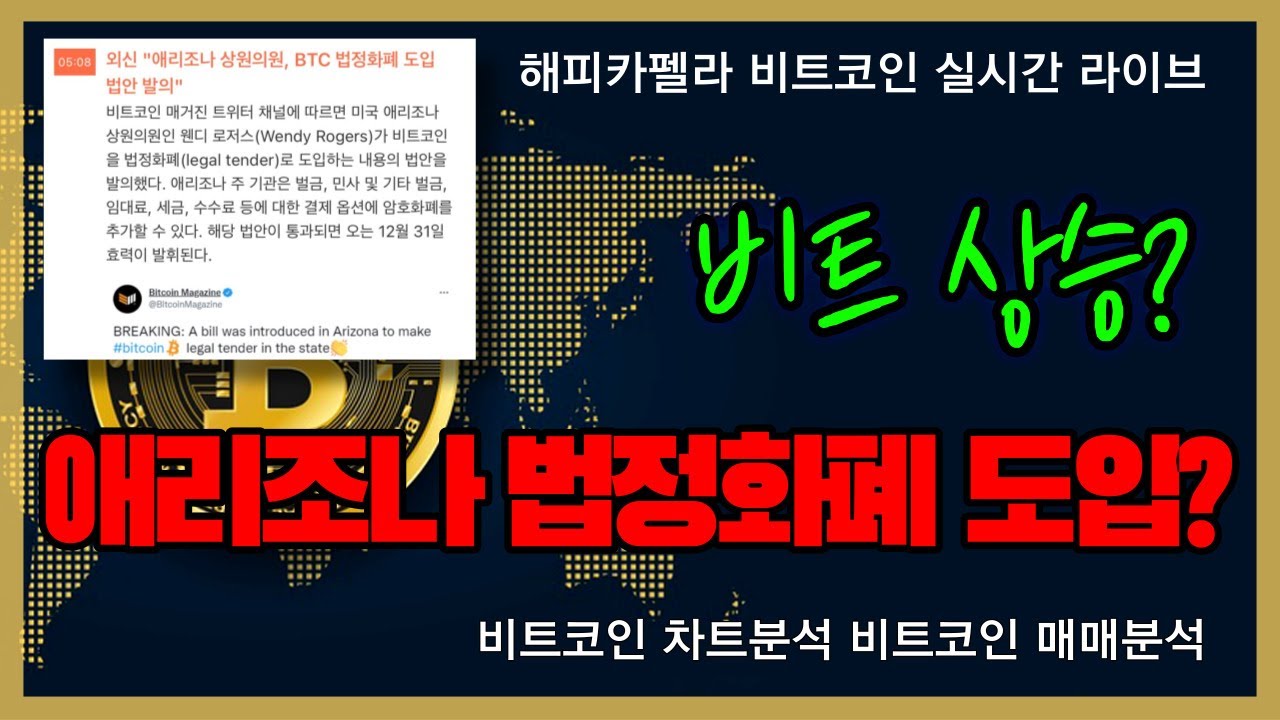 비트코인 실시간, 비트상승!? 호재? 애리조나 법정화폐 도입 법안 발의? 1월 29일 아침💎 - YouTube