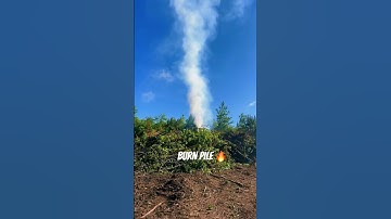 Burning cleared trees and brush #letitburn #burnpile #fire #outdoorlife #clearingland #landlord