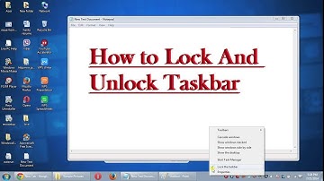 How to Lock And Unlock Taskbar in Windows 7/8/10 [ Hindi ]