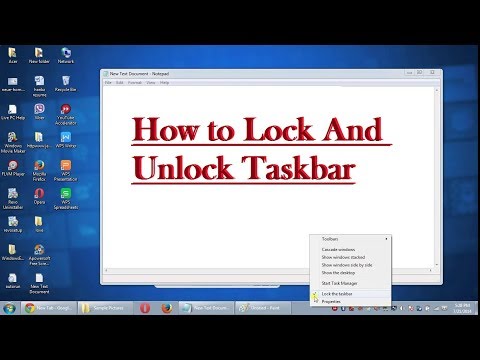 Cara Lock Dan Aktifkan Taskbar pada Windows 7/8/10 [Hindi]
