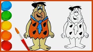 Fred Çakmaktaş ► Çizimi ve Boyama (How to draw Fred Flintstone) BİSBİS tv ☆