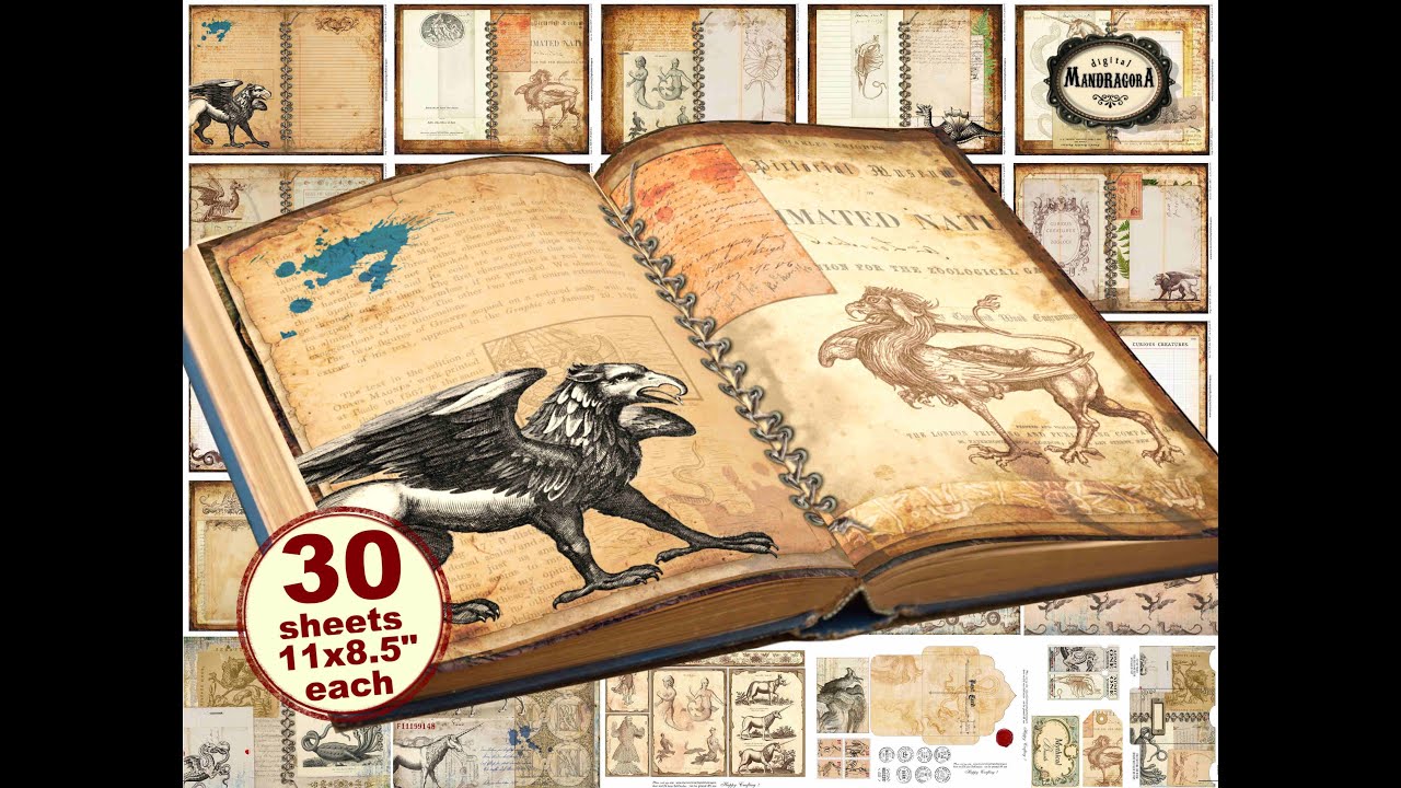 Curious creatures / Mythical Beasts junk journal kit / Mythical ...