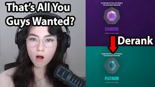 Kyedae reacts to DERANKED from DIAMOND to PLATINUM