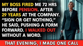 My Boss Fired Me After 29 Years Right Before My Pension — I Walked Out and Made One Powerful Call