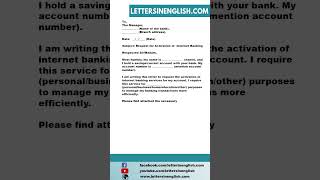 Request Letter for Activation of Internet Banking - Sample Application for Online Banking Activation