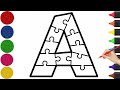 Alphabet, ABC song, abcd, a to z, Kids rhymes, collection for writing along dotted lines for toddler