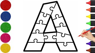 Alphabet, ABC song, abcd, a to z, Kids rhymes, collection for writing along dotted lines for toddler