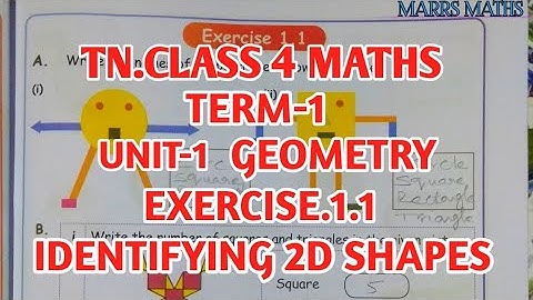 TN class 4 maths chapter 1 geometry/exercise.1.1/2d shapes/marrs maths