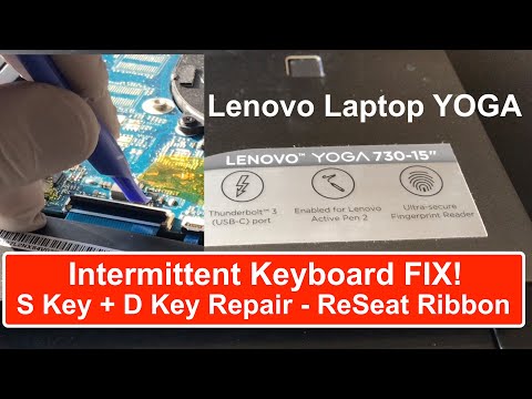 Lenovo Yoga 730 - 15 some keys not working! Keyboard problem repair - Fix by Reseat Ribbon!