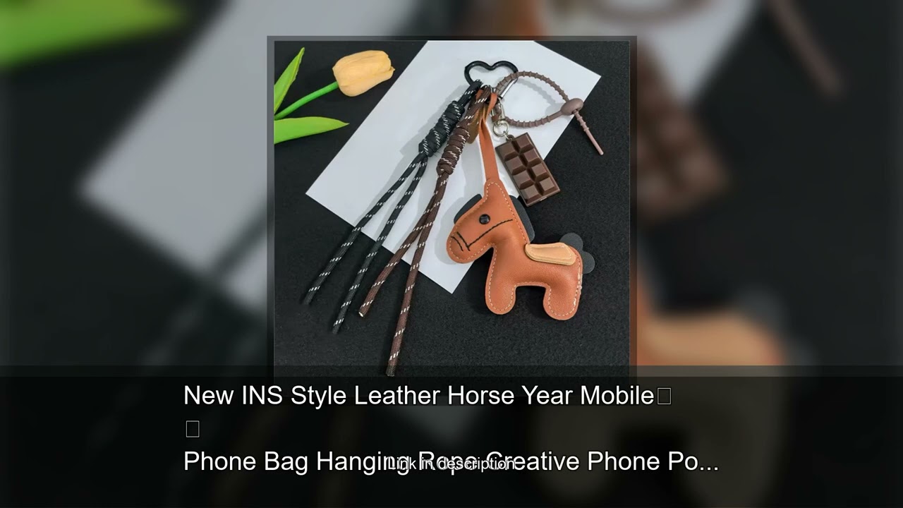New INS Style Leather Horse Year Mobile Phone Bag Hanging Rope Creative Phone Pouch Keychain Ac