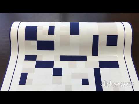 Фактурні німецькі шпалери 222534, з креативним геометричним візерунком, темно-синя мозаїка, вінілові на флізелін, видео 1