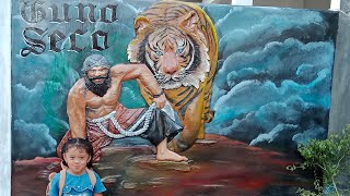 Membuat Relief Warok Dan Macan Di Dinding