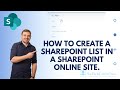 How to create a sharepoint list in a sharepoint online site