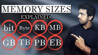 Explain Computer Memory Sizes (Bit, Byte, Kb, Mb, Gb,Tb, Pb)