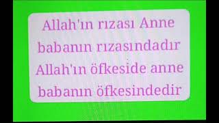 In Rızası Anne Babanın Rızasındadır.allahın Öfkeside Anne Babanın Öfkesindedir Buyuruyor