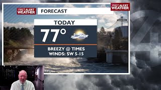 Clouds and breezy for Tuesday then we warm into the weekend - Mark