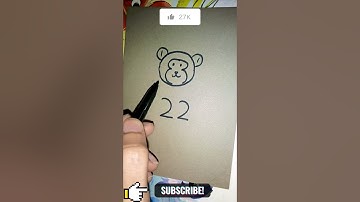 How to draw monkey from number 22 #youtubeshorts #art #youtubevideos  #viralshort