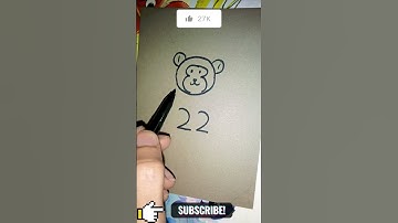 How to draw monkey from number 22 #youtubeshorts #art #youtubevideos  #viralshort