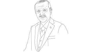 How To Draw Turkish President Recep Tayyip Erdoğan Face Easily Step By Step