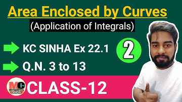 Area Enclosed by Curves Class 12,KC Sinha Ex 22.1 Solution,PART-2