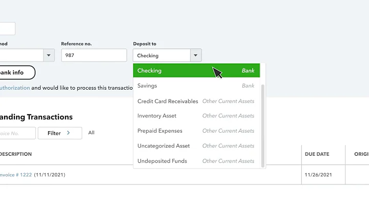 2. How to record an invoice payment (using undeposited funds) in QuickBooks Online