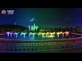 3D animation of large musical dancing fountain and lighting show original design