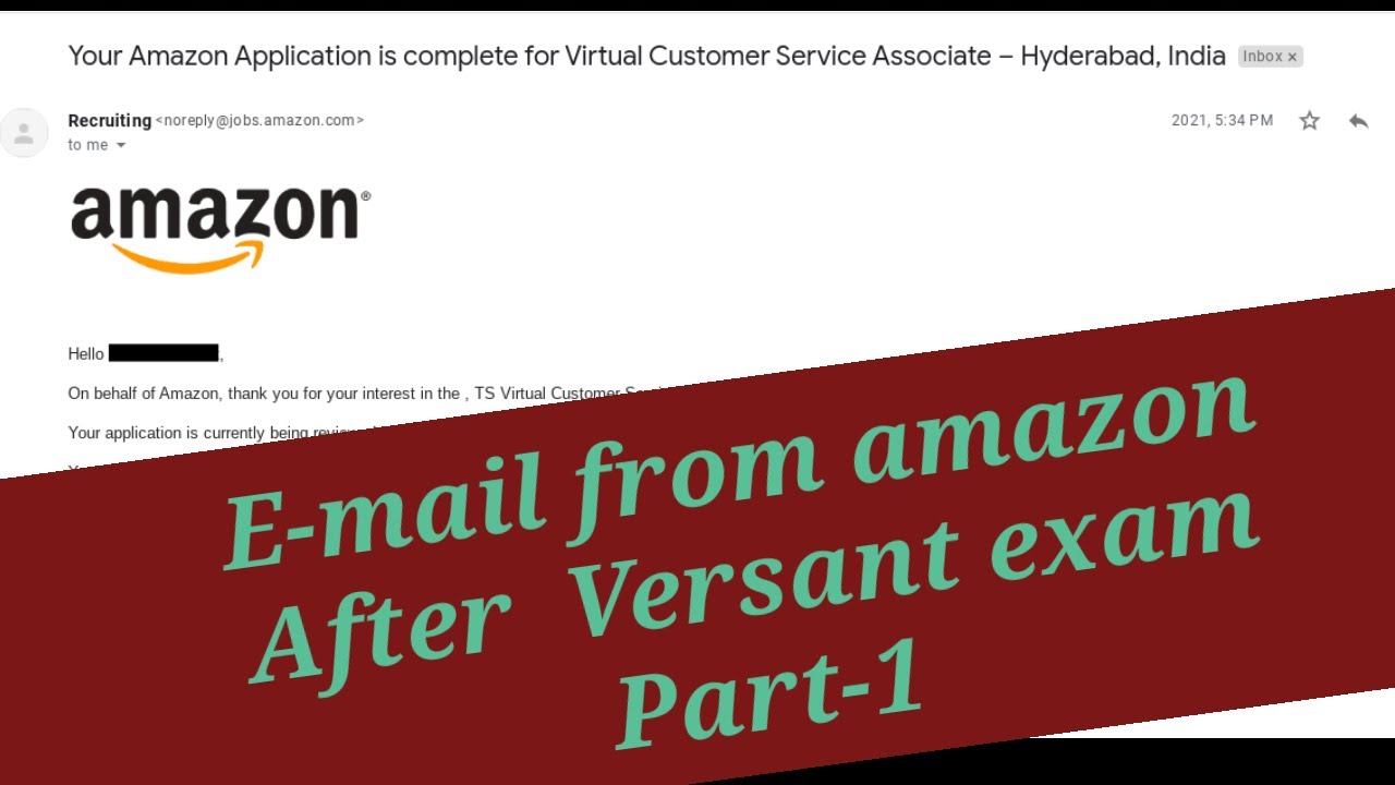 mail-from-amazon-after-versant-exam-youtube