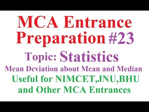 MCA Entrance Preparation #23: Mean Deviation about the Mean and Median