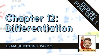 Differentiation 18 • Exam Questions pt. 2 • P1 Ex12 ExamQs • 🤖