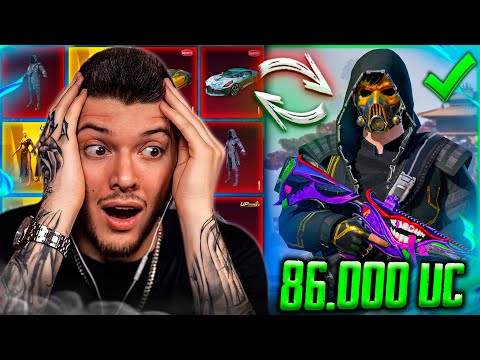 😱 86 000 UC - ЭТО ЛУЧШАЯ ПРОКАЧКА АККАУНТА В PUBG MOBILE! ВЫБИЛ ВСЕ МИФИКИ, ЗОЛОТО, ШУТ, BUGATTI