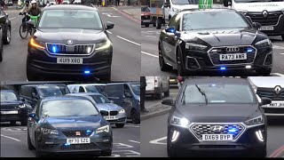 Unmarked, Covert Metropolitan Police Cars Responding In London During An Operation.