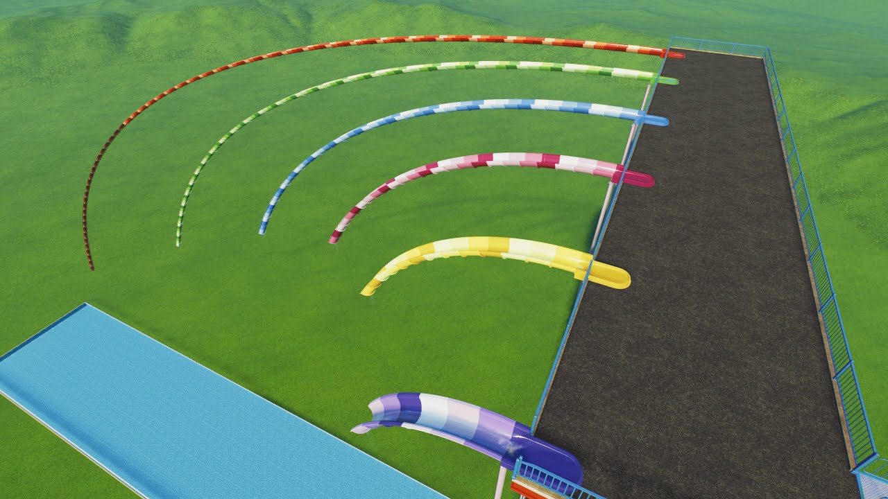 Short Vs Long 60 Degree Drop Waterslide Test - Planet Coaster 2 Waterslide POVs