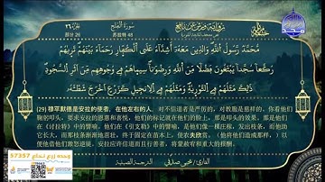 سورة الفتح كاملة للقارئ يحيى صدقي مع ترجمة صينية