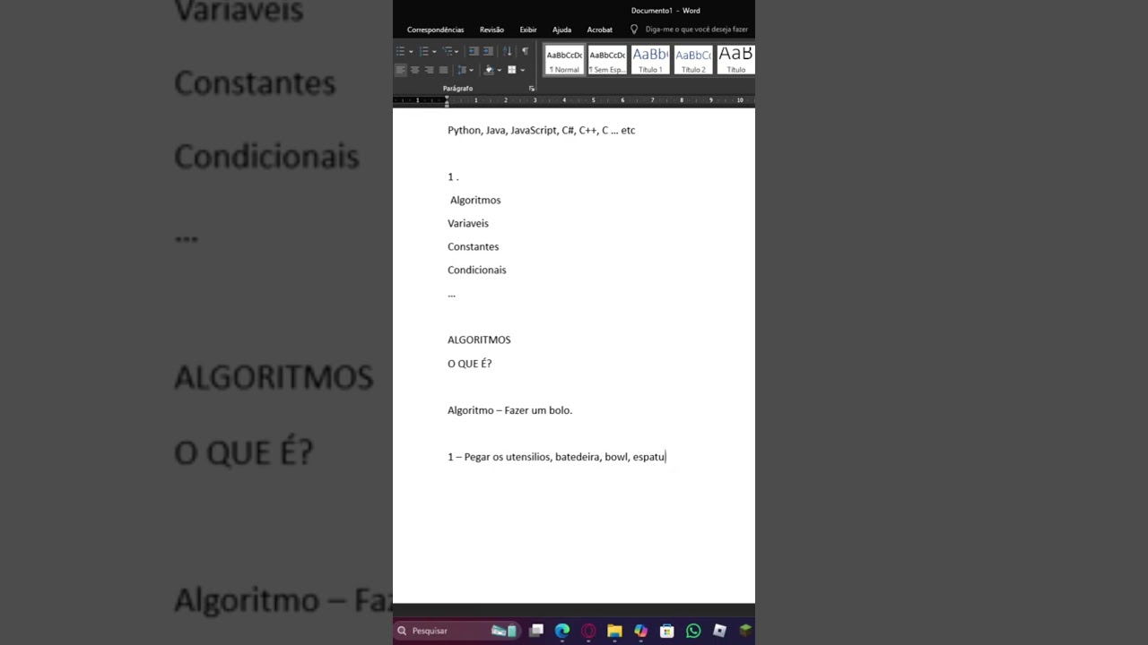 ALGORITMO: O QUE É? # shorts