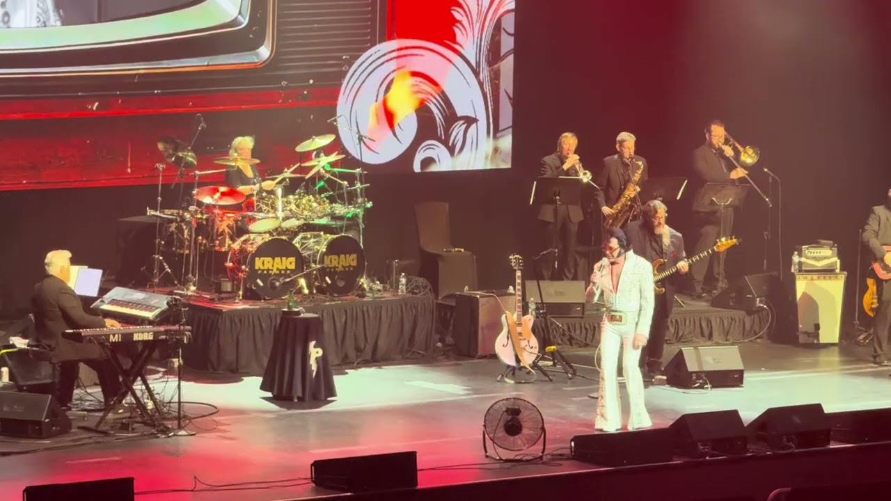 Kraig Parker with  Drummer Sharon Simmons singing Suspicious Minds at Choctaw Casino, 12/14/25