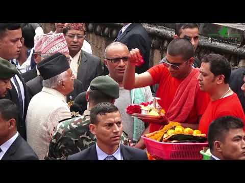 राष्ट्रपति पौडेलद्वारा पाटन कृष्ण मन्दिरमा पूजाअर्चना