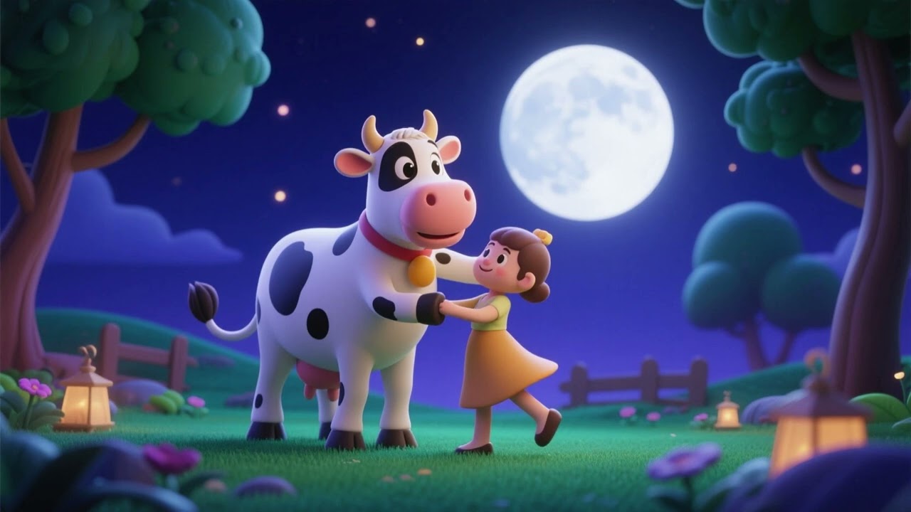 Cow and the Moonlight Dance | Kids Song & Nursery Rhyme 🐄🌙🎵