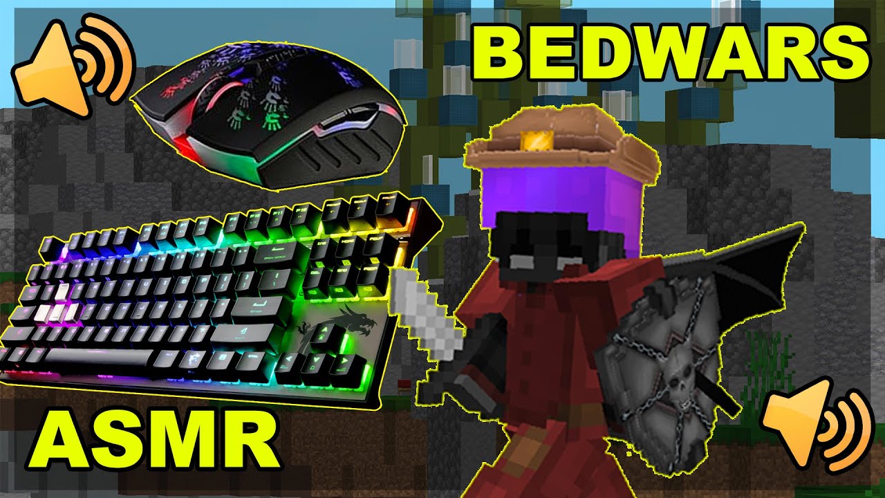 [4K60FPS] Keyboard + Mouse Sounds ASMR | Hypixel Bedwars (Blue Switches)