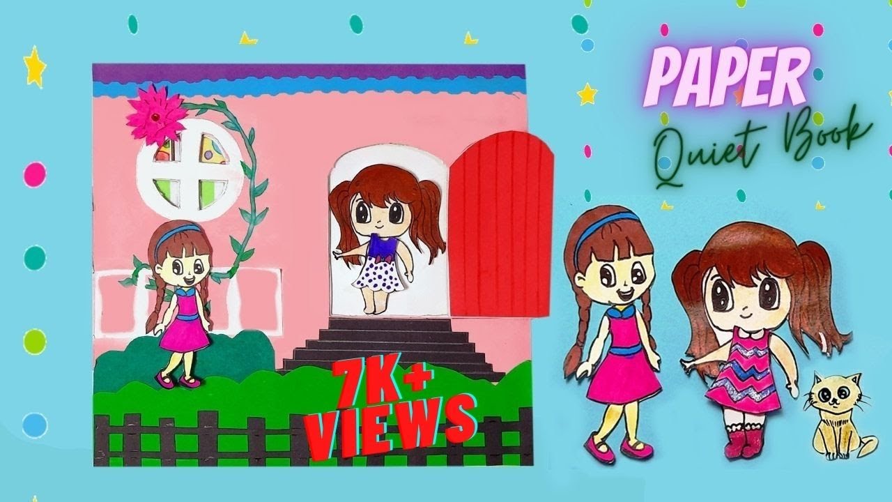 DIY paper Quiet Book | Playing with Paper Quiet Book |Paper Doll House |How to make Paper Doll House