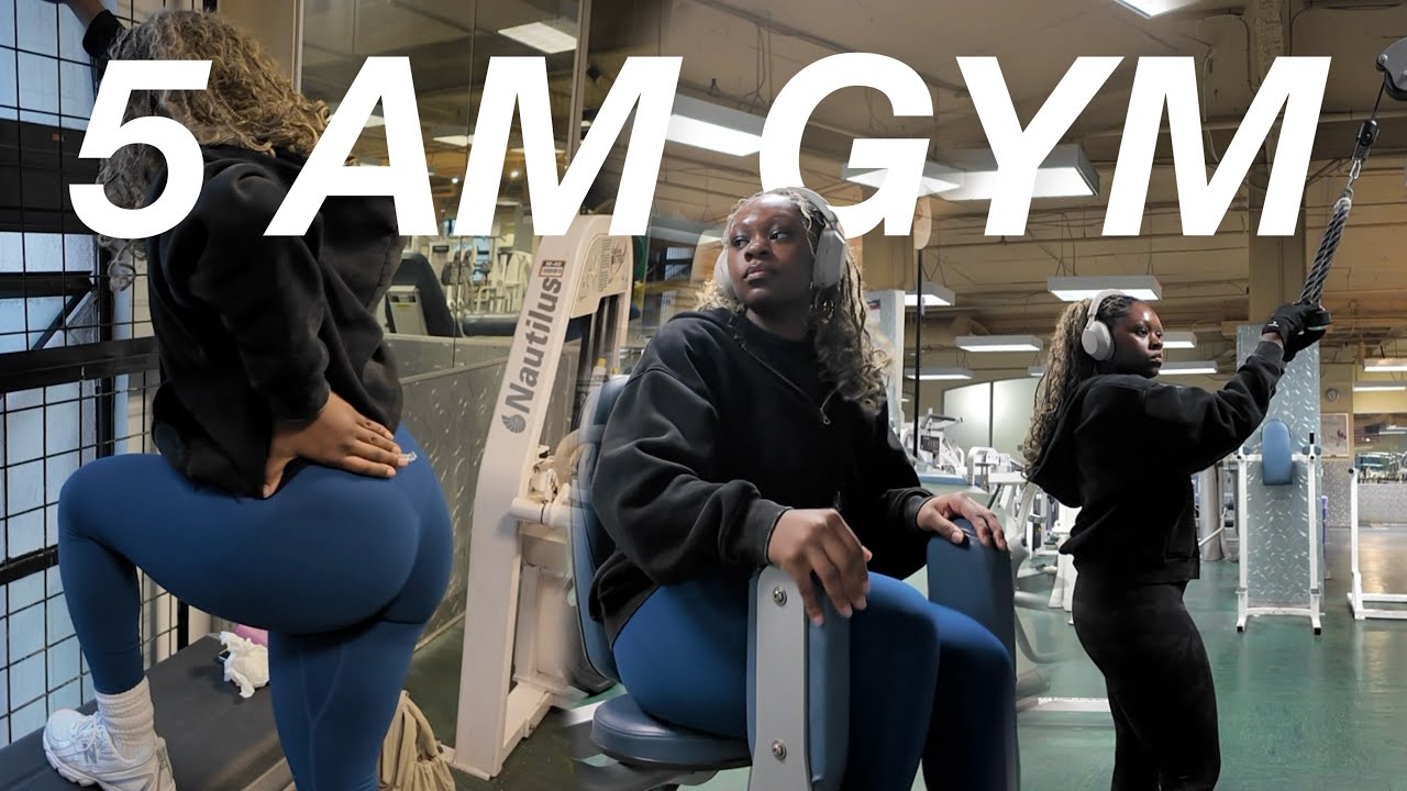 5 am gym routine, legs and upper body, fitness motivation - YouTube
