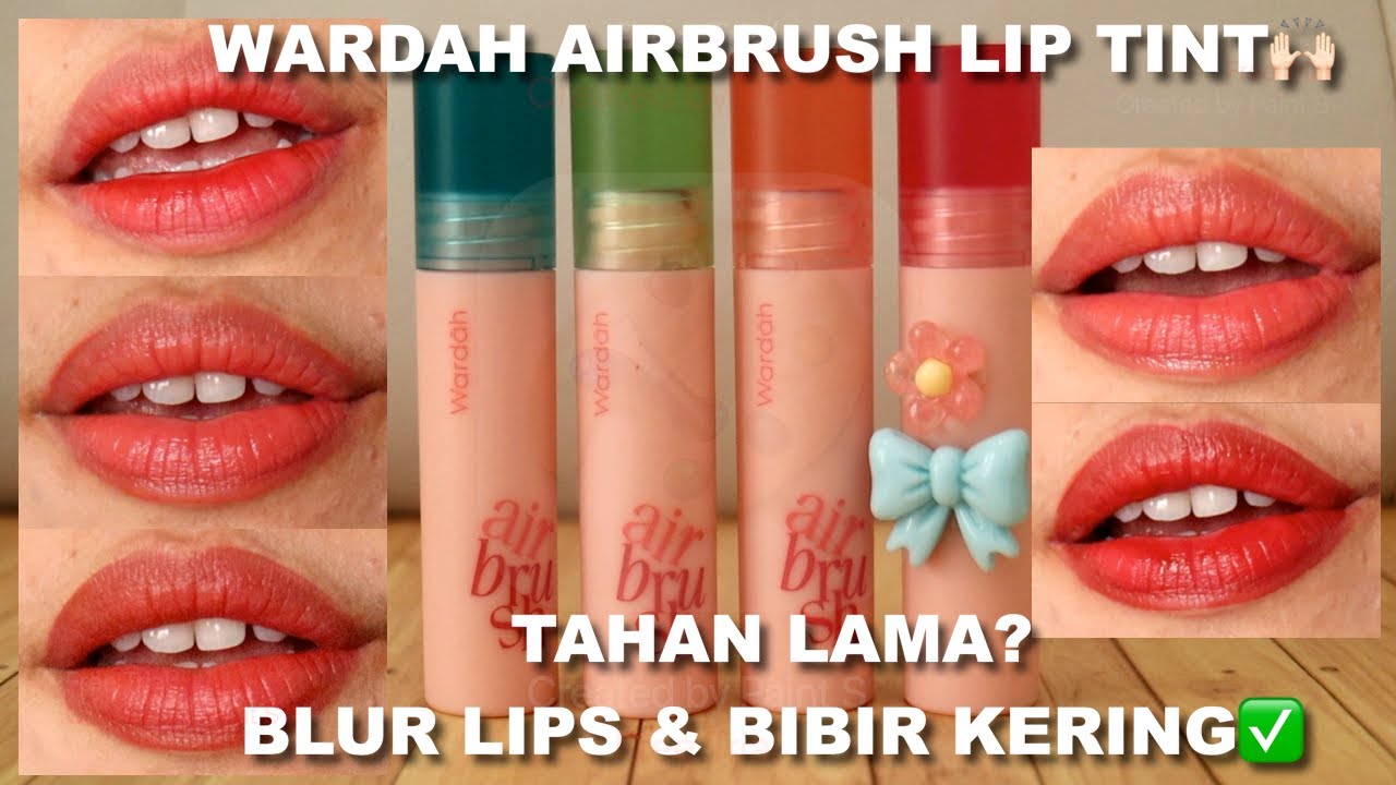 WARDAH AIR BRUSH LIP TINT REVIEW + TEST MAKAN & PAKAI SEHARIAN , TAHAN LAMA ?🫣🙌🏻 | Maria Soelisty